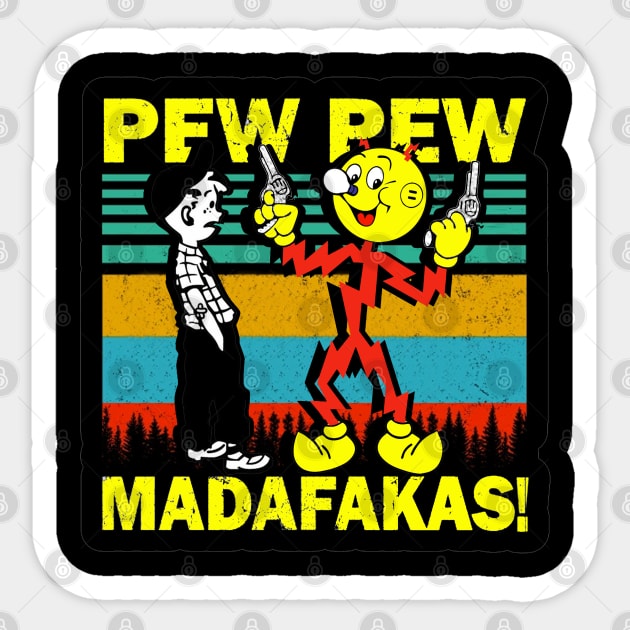 Pew Pew Reddy Kilowatt Sticker by Angelmuvon